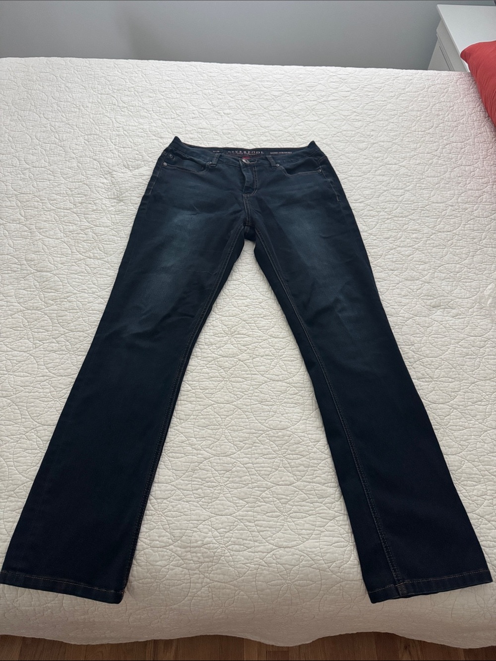 Liverpool Jeans Company Dark Sadie Straight Blue Boot Cut Jeans 8/29